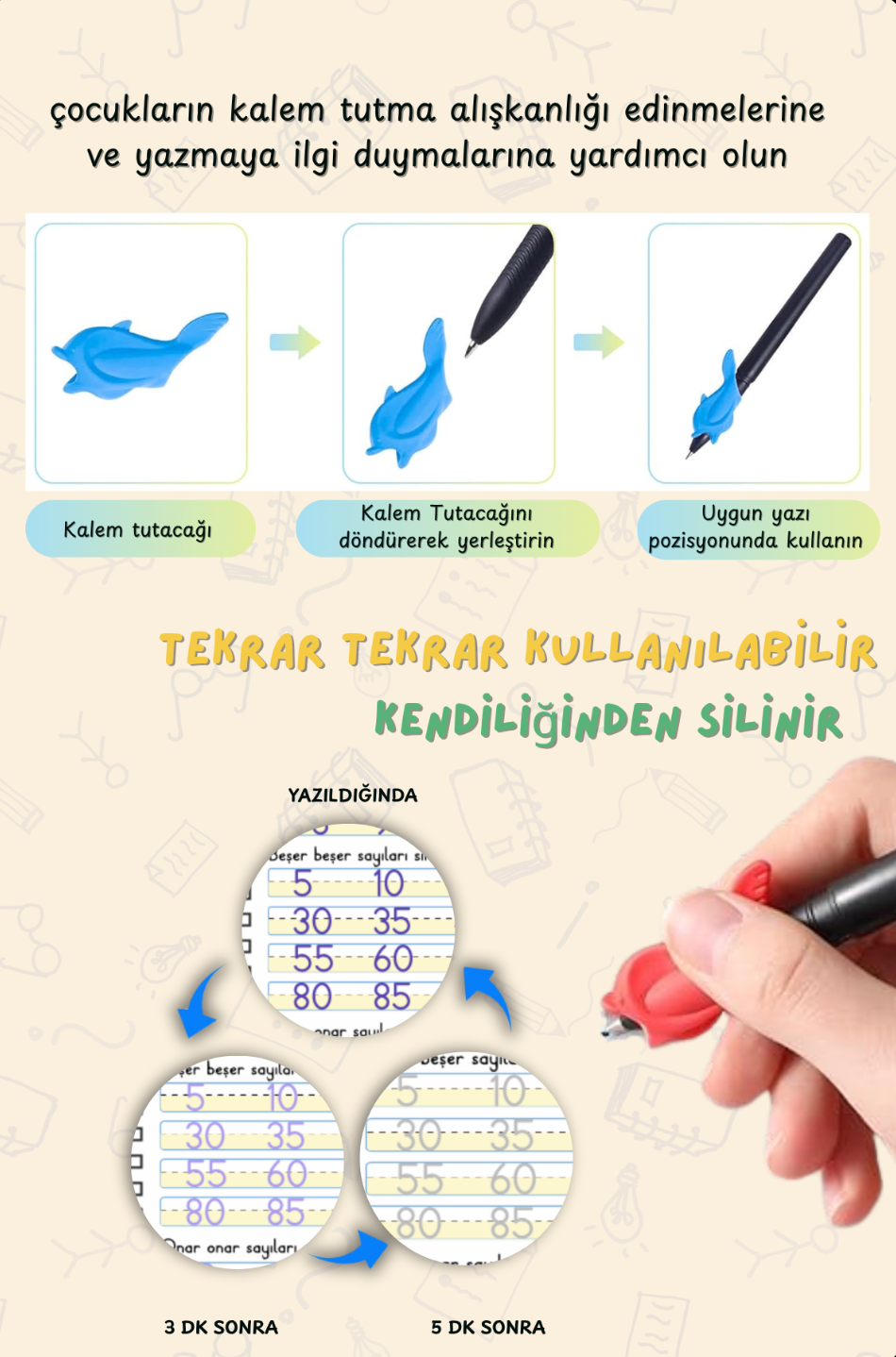 Zihin Atölyesi | Harfleri,Sayıları ve Çizmeyi Öğreten Oluklu 3’lü Kitap Seti